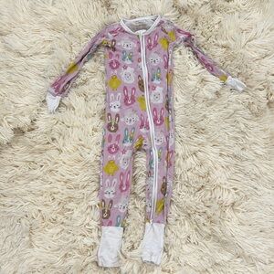 Little Sleepies Multicolor Bunny Print Kids One Piece